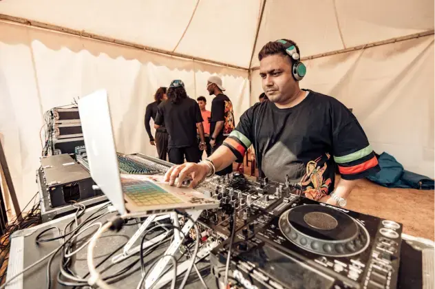 Crowd enjoying music